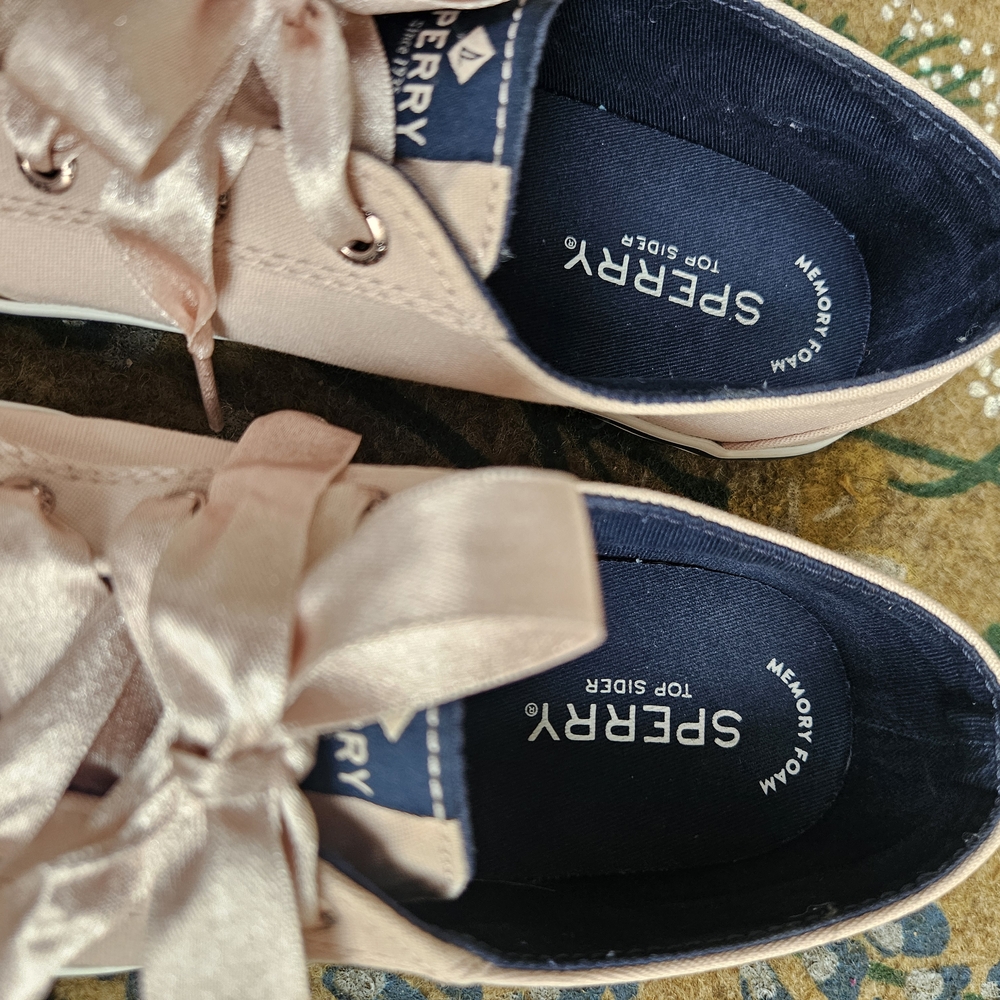 Sperry Women's Pink Crest Vibe Top Siders With Satin Laces, Size 7.5 - Picture 7 of 8